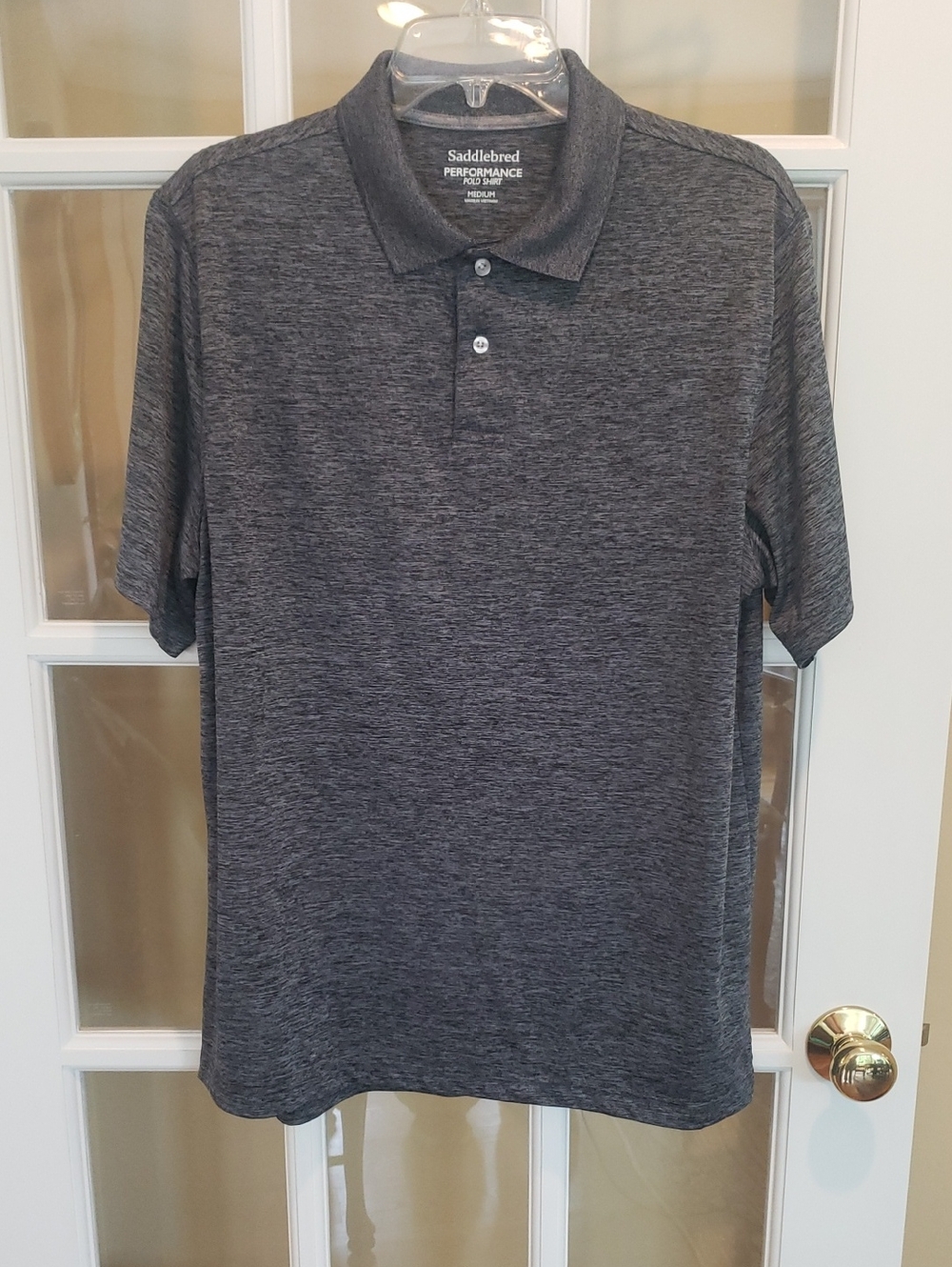 Saddlebred Men's Dark Heather Gray Performance Polo Size: M